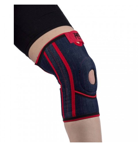 Orteza scurta de genunchi cu suport pentru rotula si ligamente, din jeans - Armor ARJ2102