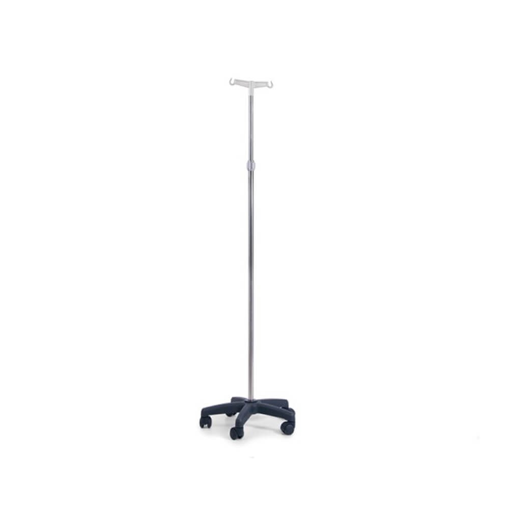 Suport perfuzie, cu picior din inox si doua carlige din plastic - MI435