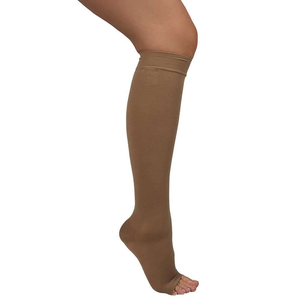 Ciorapi cu compresie de 20-30 mmHg pana la genunchi, cu varful deschis - ARS01
