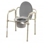 Scaun WC de camera pliabil, functie 4 in 1, din otel - AT51026